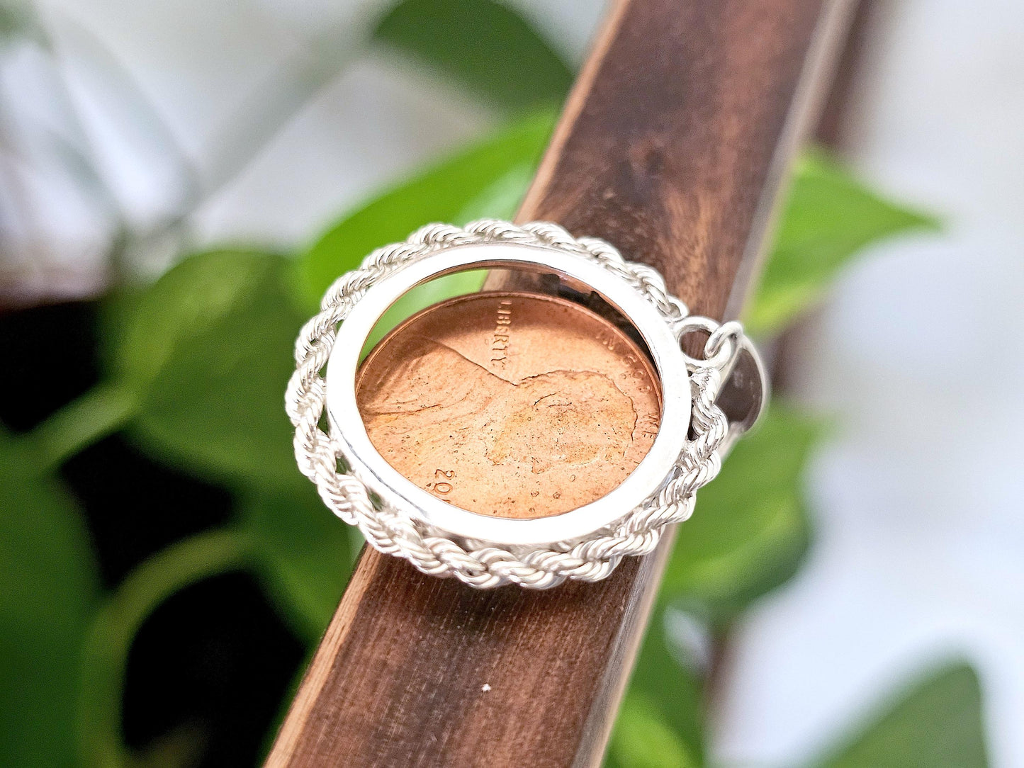 925 Sterling Silver Rope Edge Bezel for 19mm Penny 1 Cent Coins