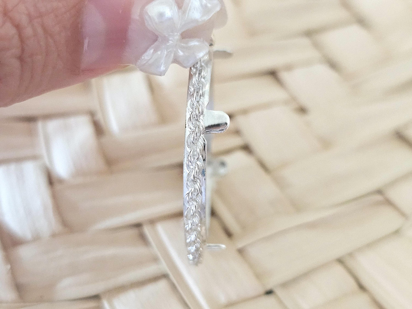 925 Sterling Silver Rope Edge Bezel for 26mm Susan B Anthony Sacagawea Dollar Coins