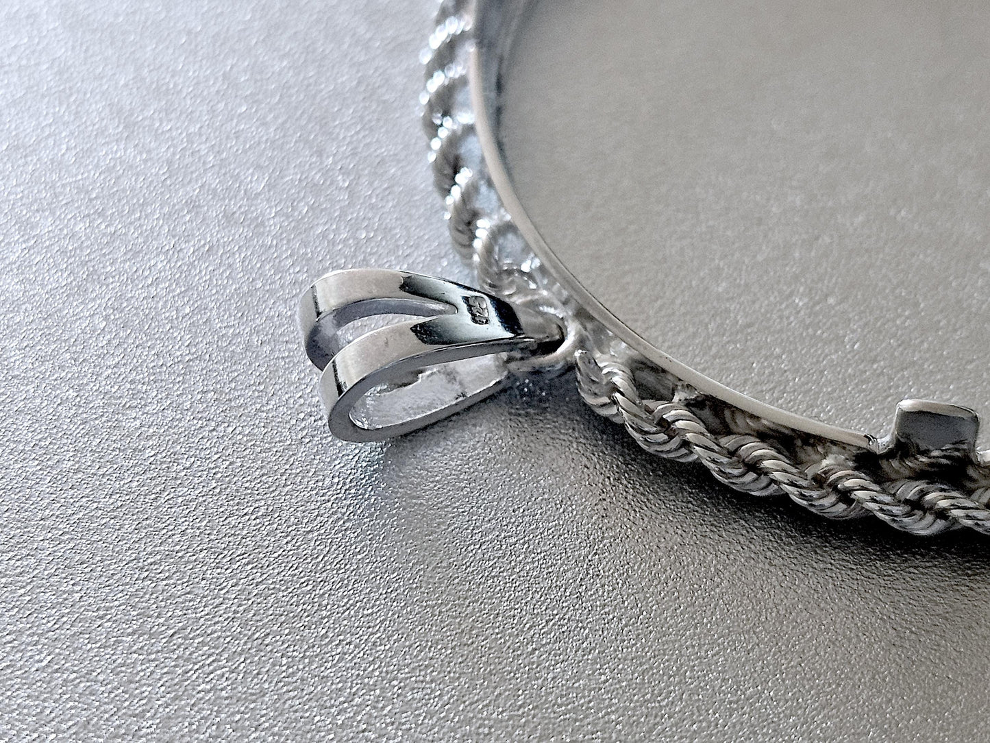 925 Sterling Silver Rope Edge Bezel for 39mm 1 oz Silver Rounds Casino Chips Mexican Cien Pesos Coins