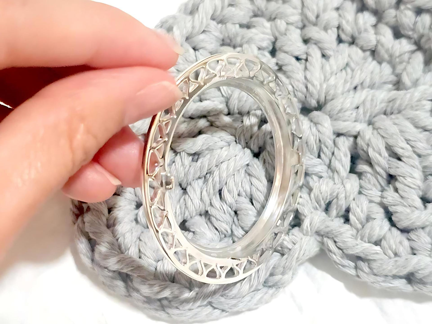 925 Sterling Silver Prong Back Filigree Edge Bezel for 39mm 1oz Coins