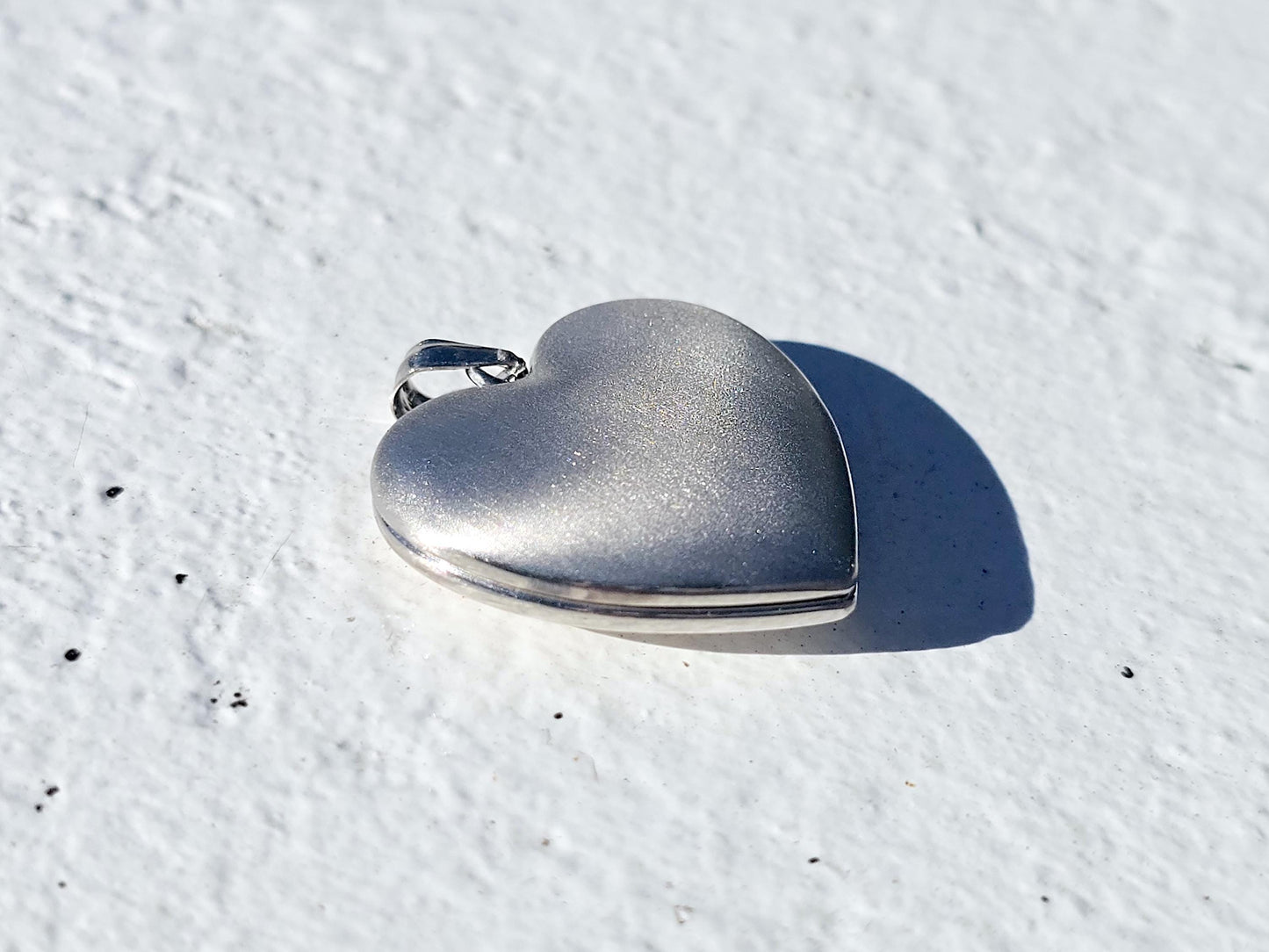 925 Sterling Silver Engraved Star with Diamond 4 Pictures Heart Locket Pendant