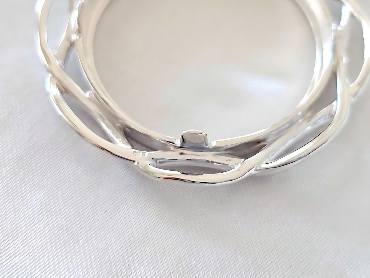 925 Sterling Silver Prong Back Braided Edge Bezel for 26mm Coins