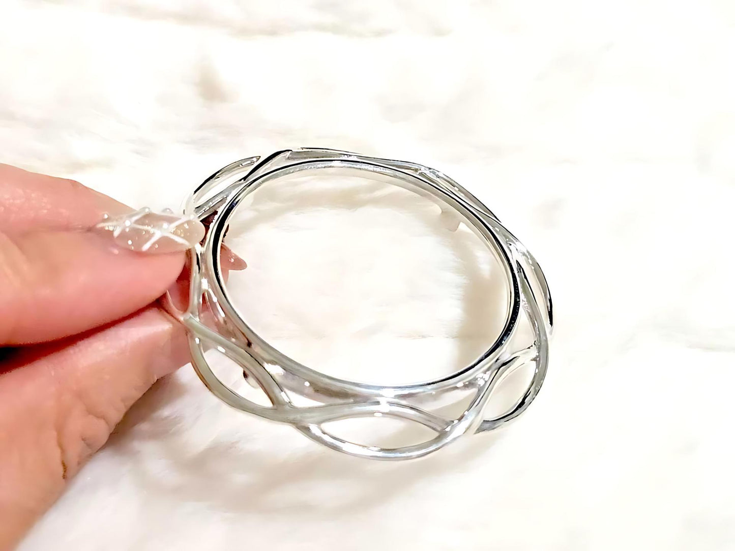 925 Sterling Silver Prong Back Braided Edge Bezel for 39mm Coins Mexican Cien Pesos