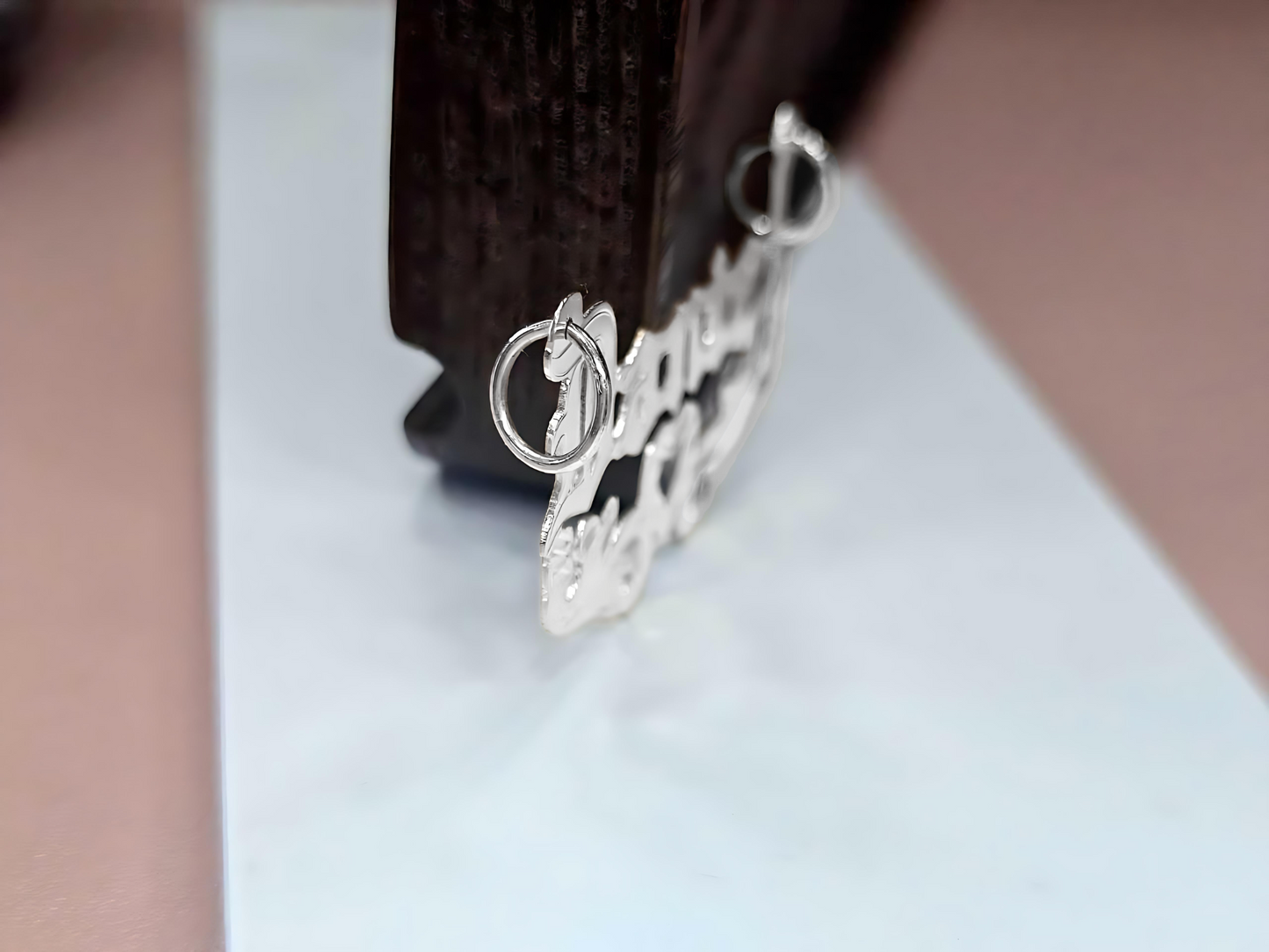 925 Sterling Silver Name Pendant Necklace with Old Text and Heart