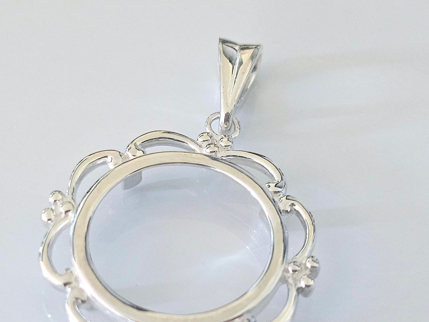925 Sterling Silver Scalloped Bezel for 19mm Penny 1 Cent Coins