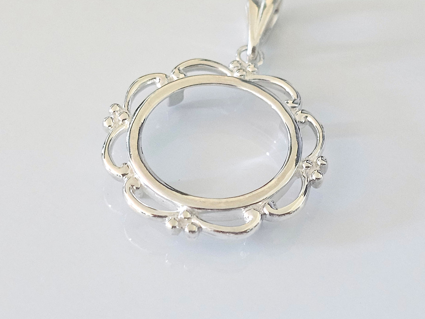 925 Sterling Silver Scalloped Bezel for 19mm Penny 1 Cent Coins
