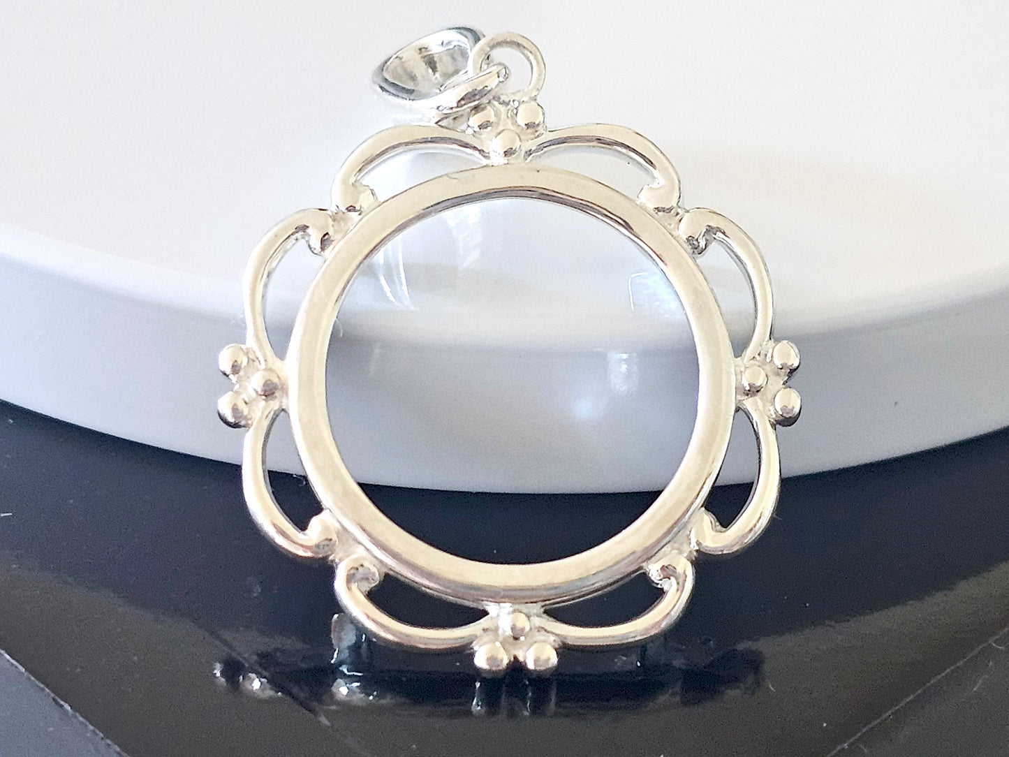 925 Sterling Silver Scalloped Bezel for 19mm Penny 1 Cent Coins