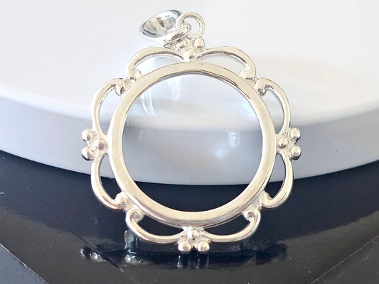 925 Sterling Silver Scalloped Bezel for 19mm Penny 1 Cent Coins