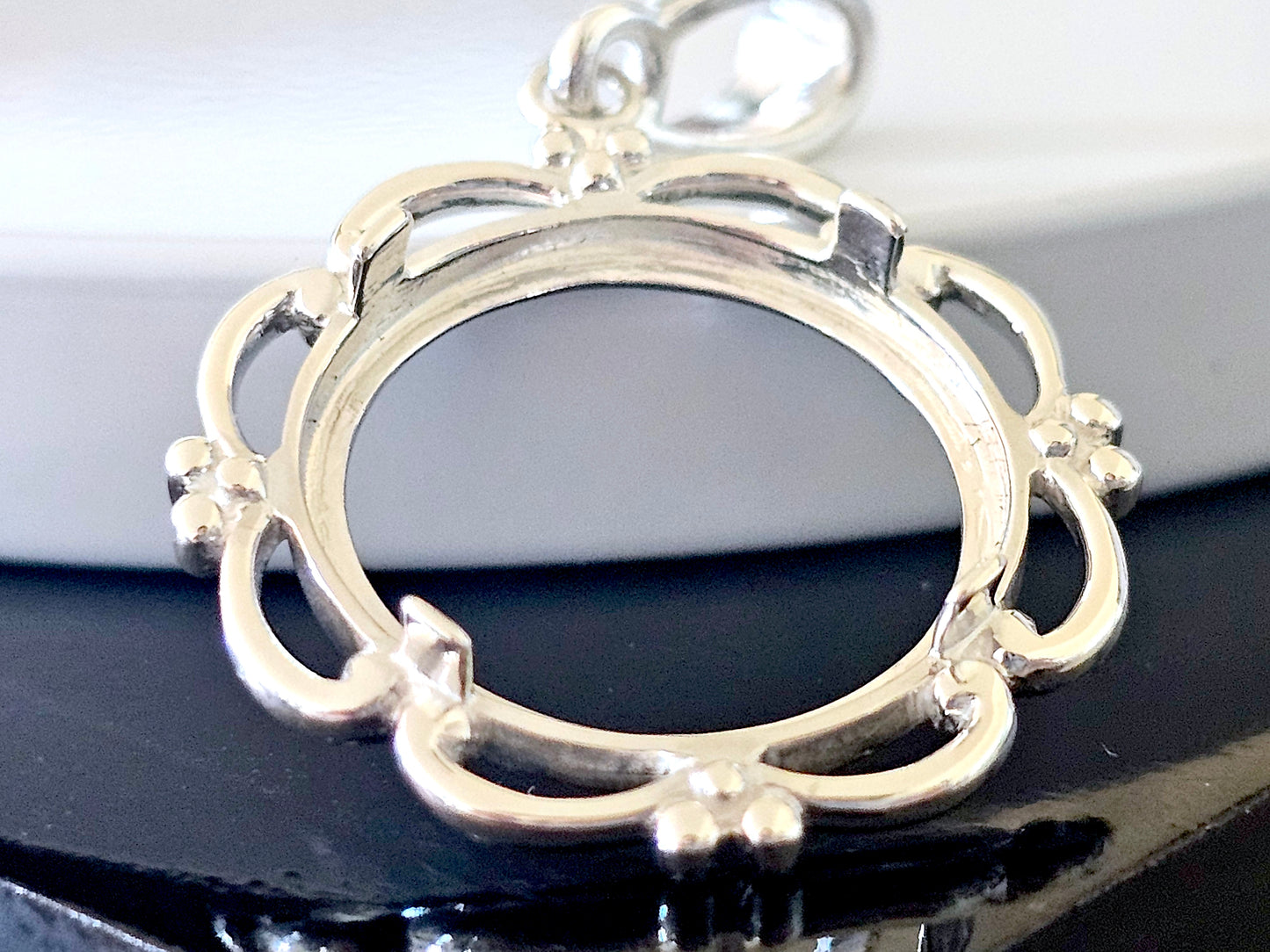 925 Sterling Silver Scalloped Bezel for 19mm Penny 1 Cent Coins