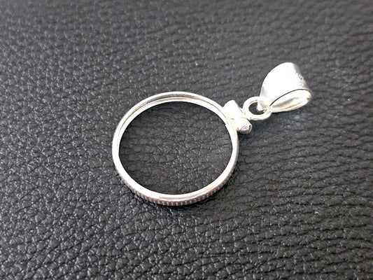 925 Sterling Silver Screw Top Simple Bezel for 18mm Dime 10 Cent Coins
