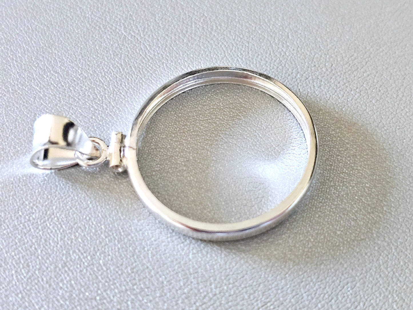925 Sterling Silver Screw Top Simple Bezel for 24mm Quarters 25 Cents Coins