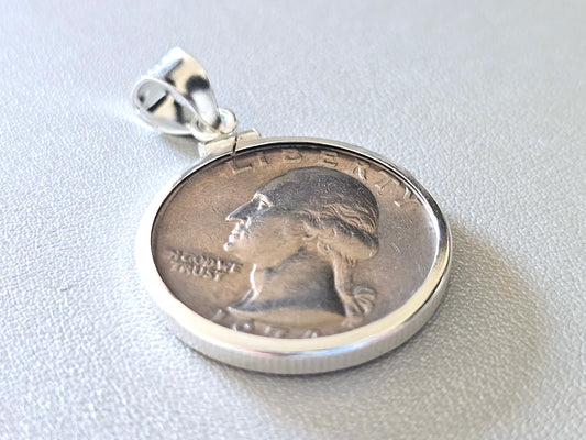 925 Sterling Silver Screw Top Simple Bezel for 24mm Quarters 25 Cents Coins