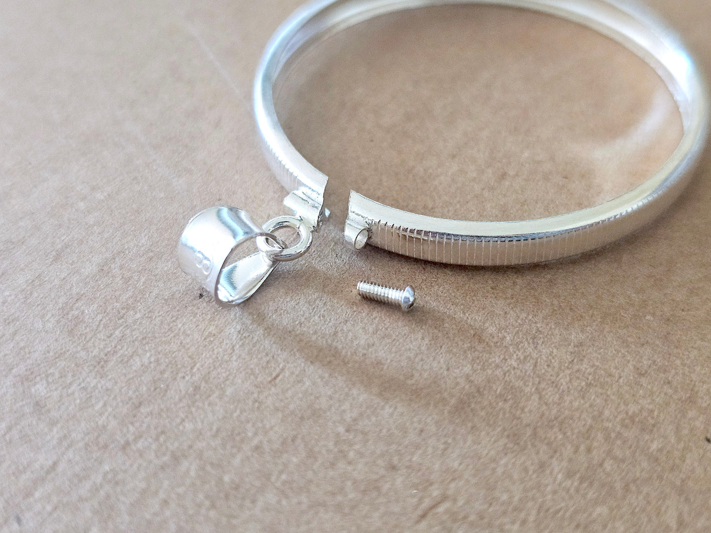 925 Sterling Silver Screw Top Simple Bezel for 38mm 1 Dollar Coins