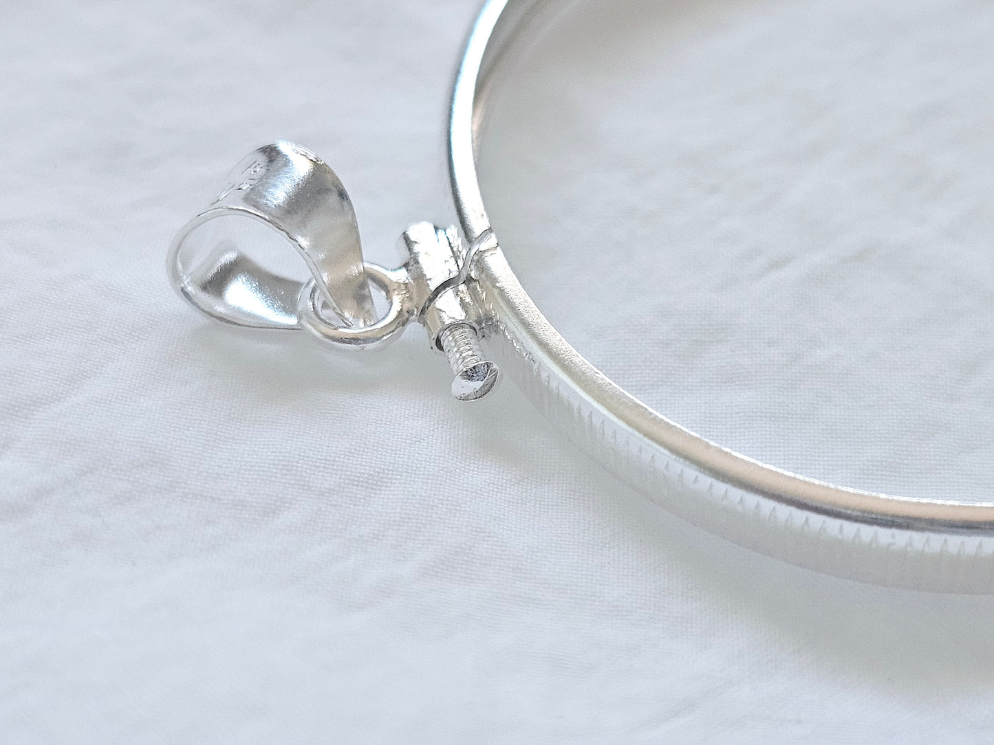 925 Sterling Silver Screw Top Simple Bezel for 39mm Coins Mexican Cien Pesos