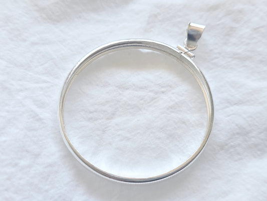925 Sterling Silver Screw Top Simple Bezel for 41mm 1 oz Coins