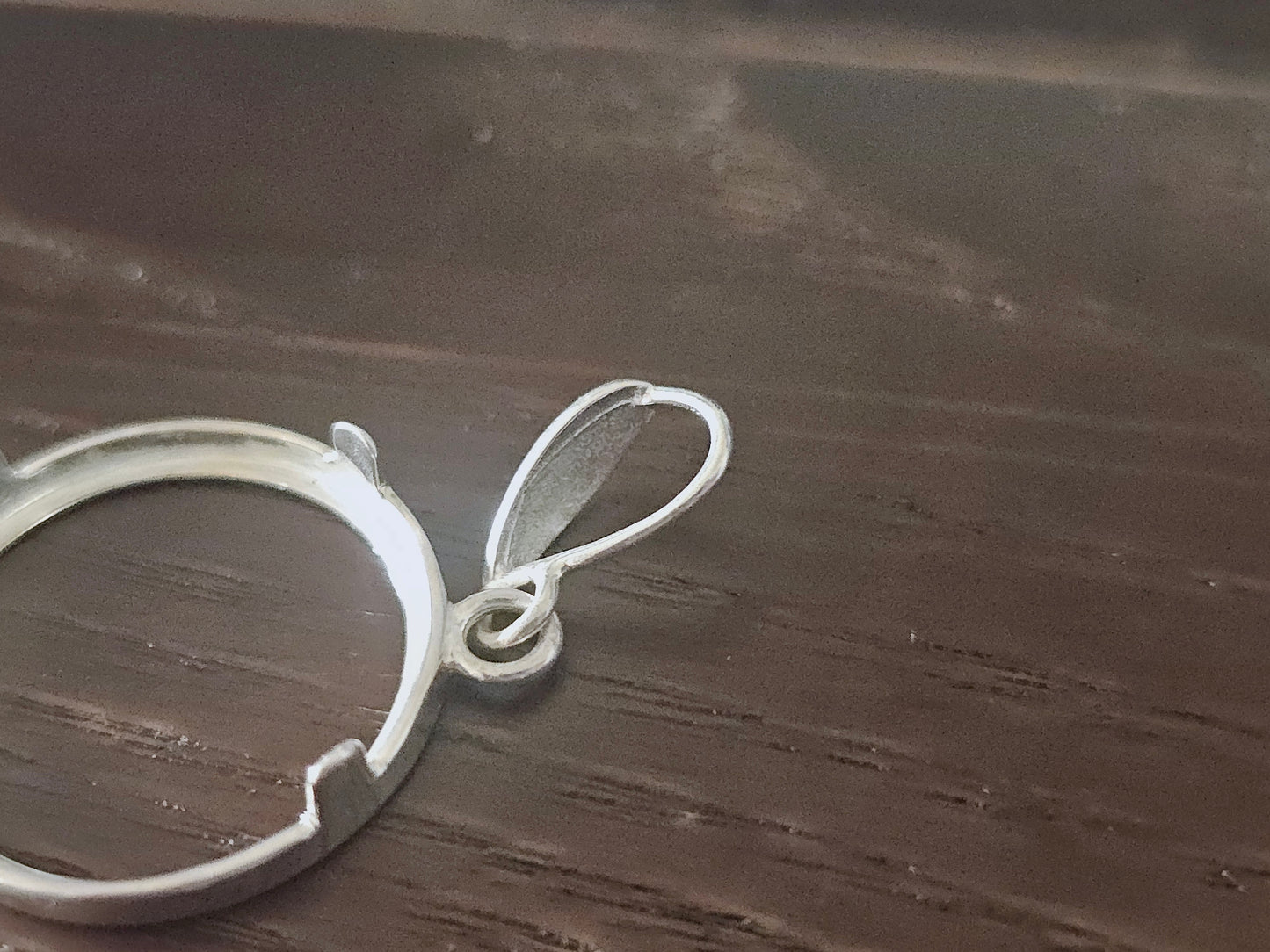 925 Sterling Silver Prong Back Simple Bezel for 18mm Dime 10 Cent Coins