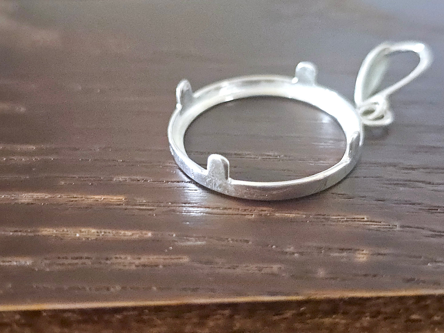 925 Sterling Silver Prong Back Simple Bezel for 18mm Dime 10 Cent Coins