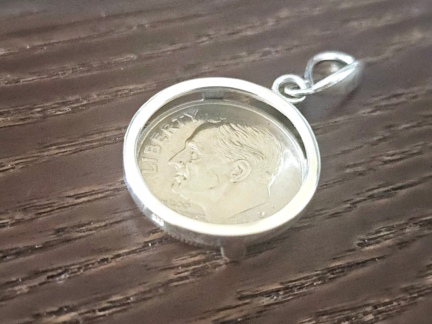 925 Sterling Silver Prong Back Simple Bezel for 18mm Dime 10 Cent Coins