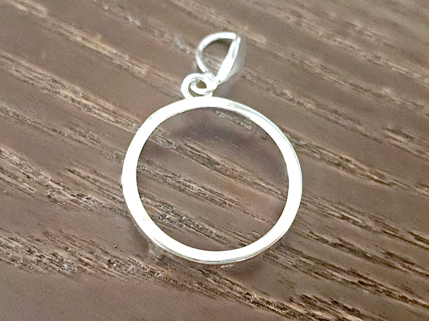 925 Sterling Silver Prong Back Simple Bezel for 19mm Penny 1 Cent Coins