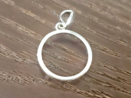 925 Sterling Silver Prong Back Simple Bezel for 19mm Penny 1 Cent Coins