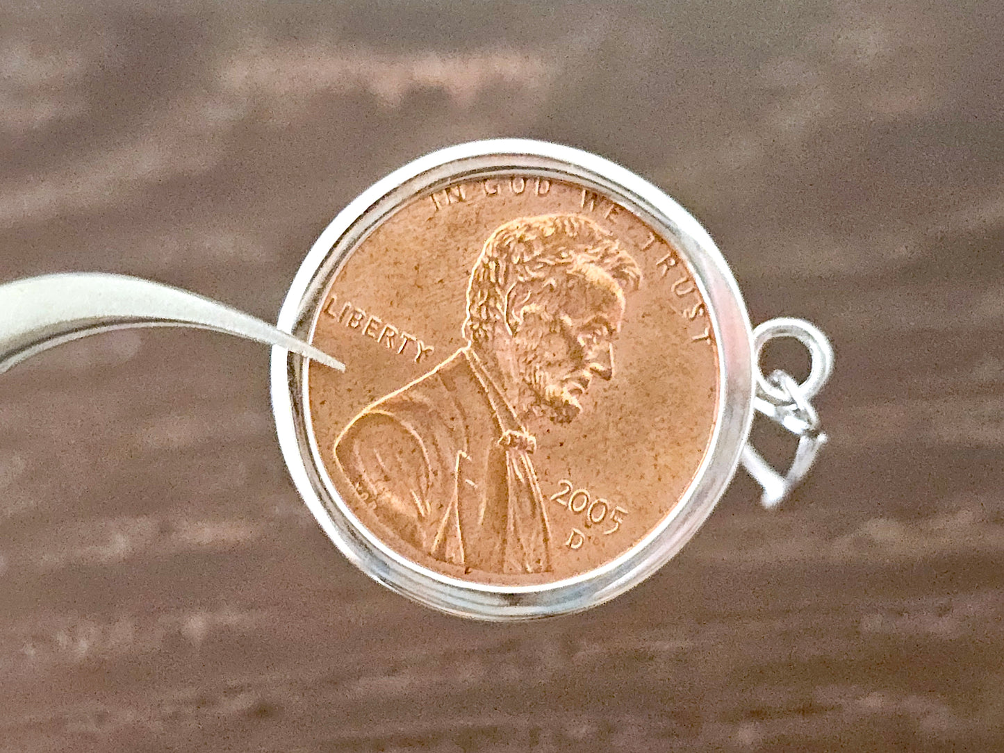 925 Sterling Silver Prong Back Simple Bezel for 19mm Penny 1 Cent Coins