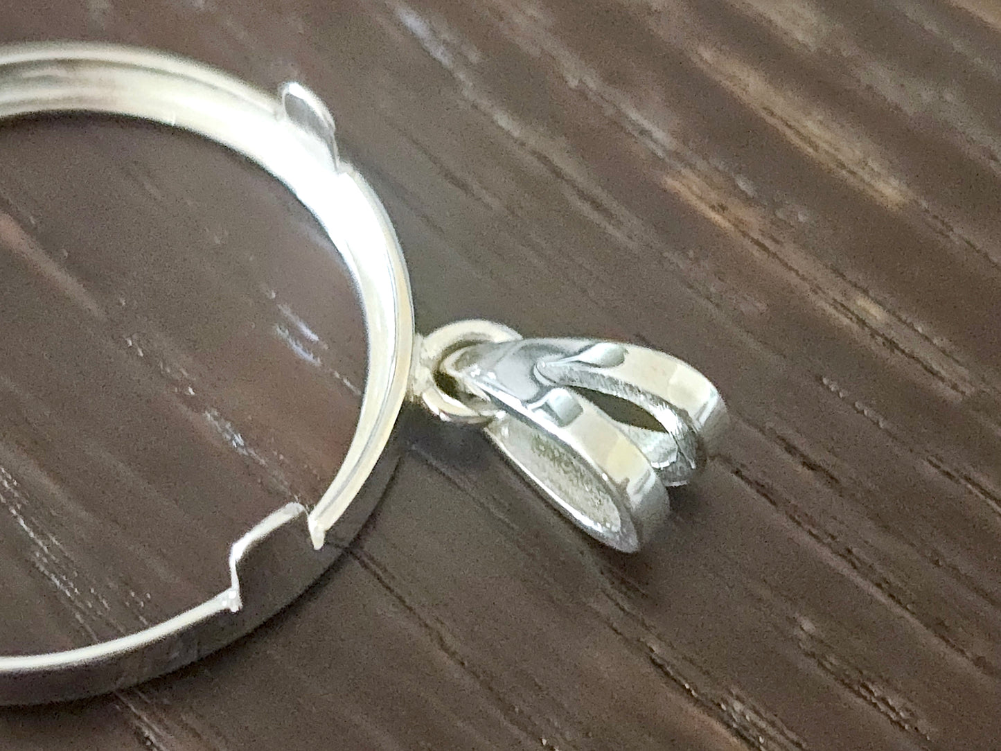 925 Sterling Silver Prong Back Simple Bezel for 24mm Quarters 25 Cents Coins
