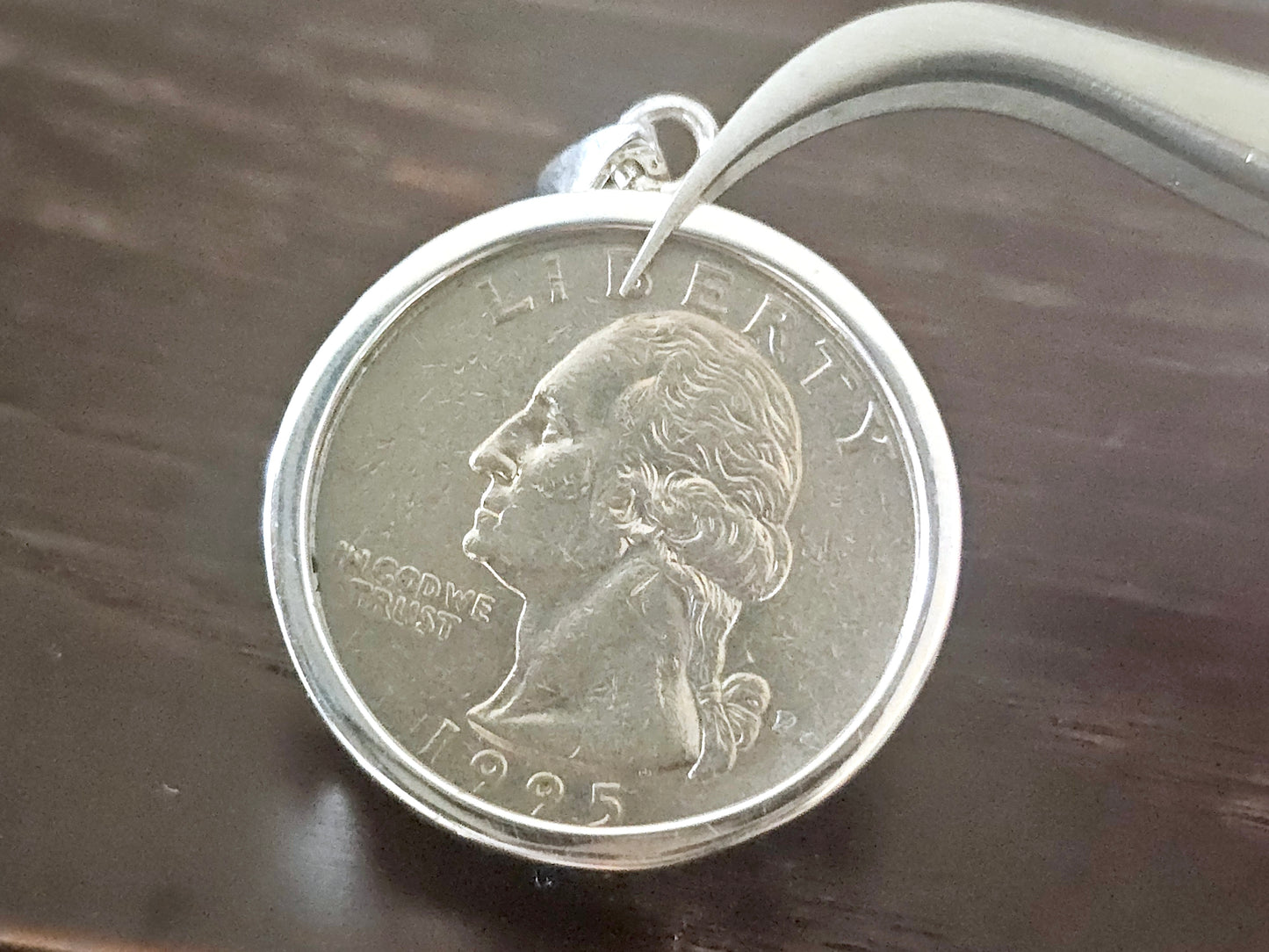 925 Sterling Silver Prong Back Simple Bezel for 24mm Quarters 25 Cents Coins