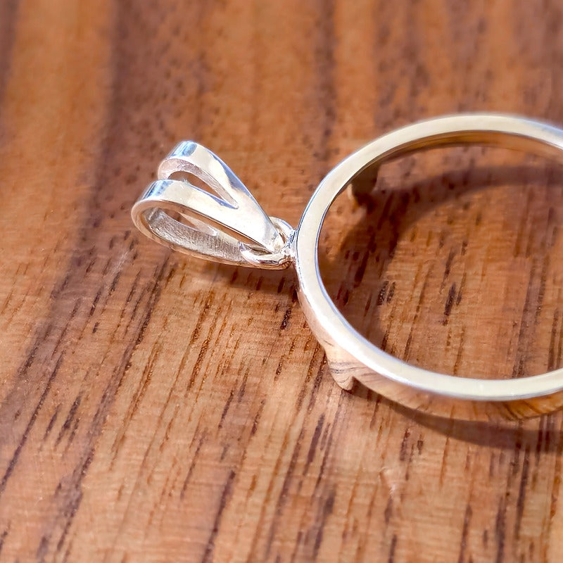 925 Sterling Silver Prong Back Simple Bezel for 22mm Nickel 5 Cent Coins