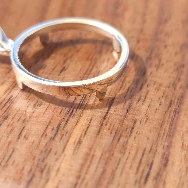 925 Sterling Silver Prong Back Simple Bezel for 22mm Nickel 5 Cent Coins