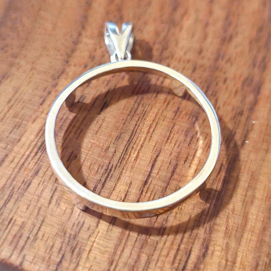 925 Sterling Silver Prong Back Simple Bezel for 26mm Susan B Anthony Dollar Coin