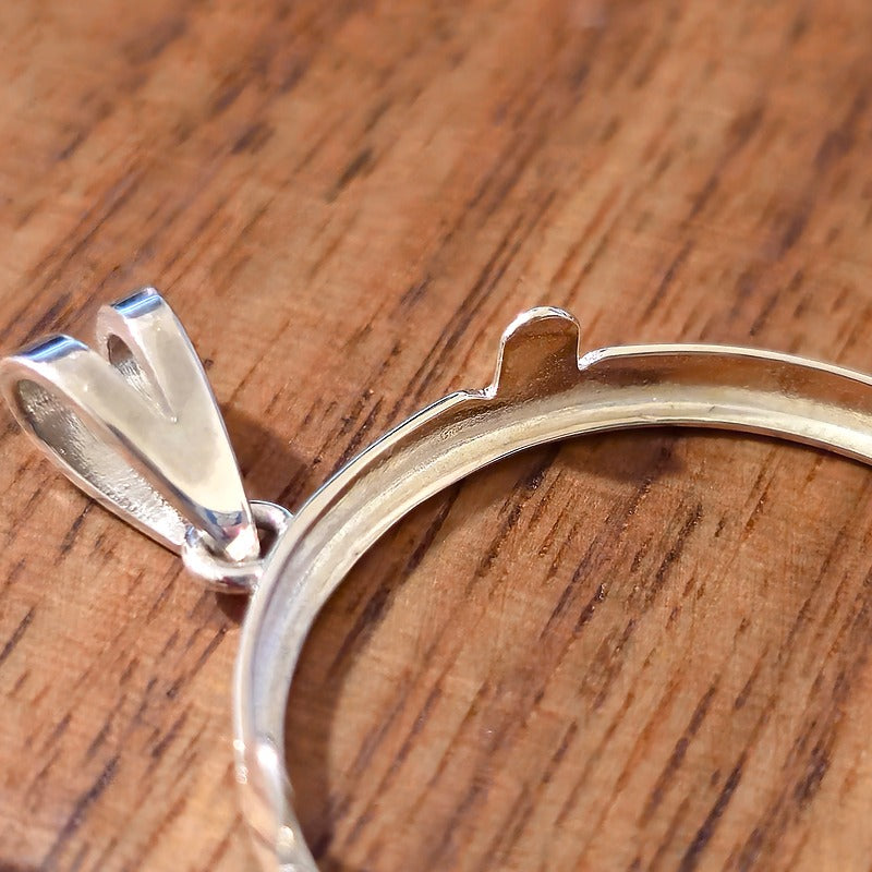 925 Sterling Silver Prong Back Simple Bezel for 26mm Susan B Anthony Dollar Coin