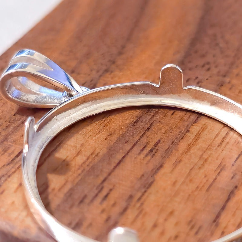 925 Sterling Silver Prong Back Simple Bezel for 26mm Susan B Anthony Dollar Coin