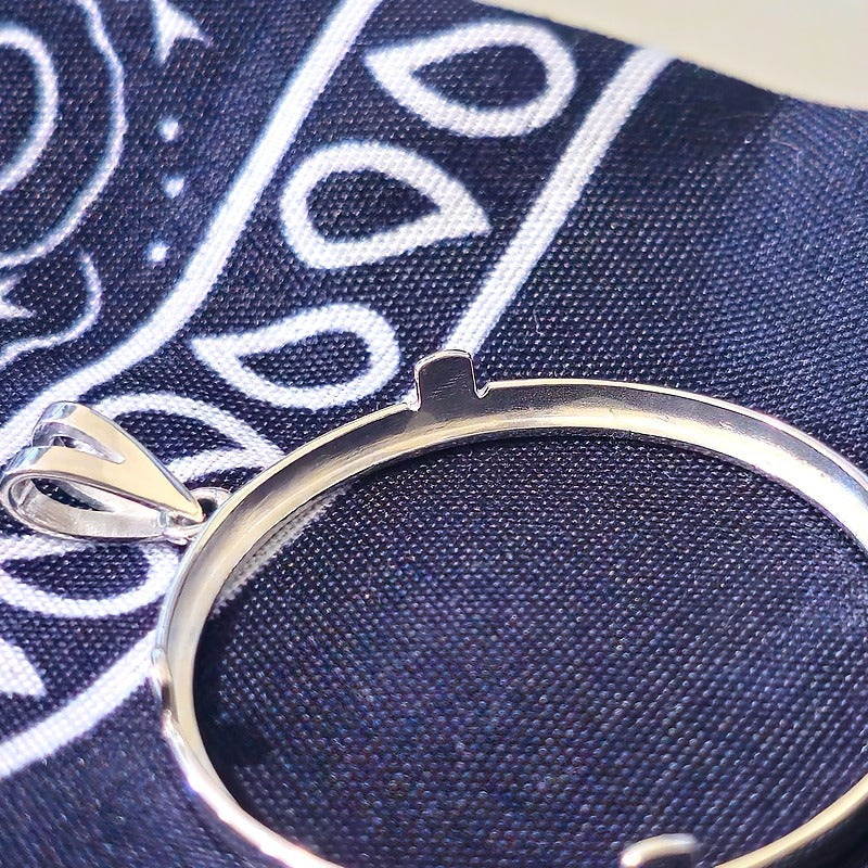 925 Sterling Silver Prong Back Simple Bezel for 34mm Mexican 1 Peso Coins