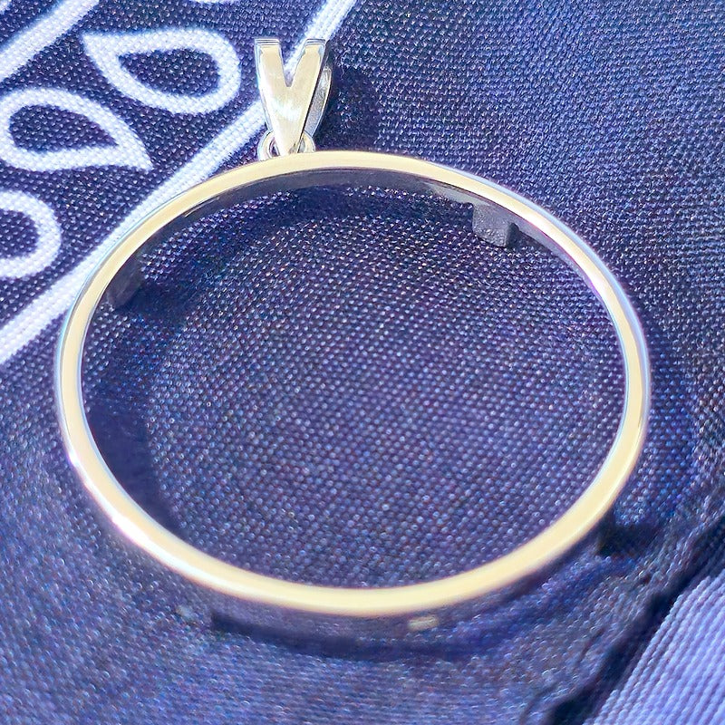 925 Sterling Silver Prong Back Simple Bezel for 34mm Mexican 1 Peso Coins