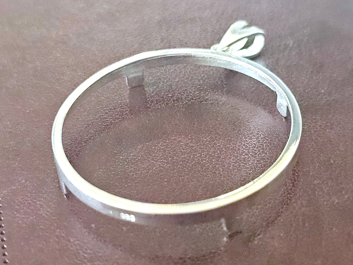 925 Sterling Silver Prong Back Simple Bezel for 36mm Coins