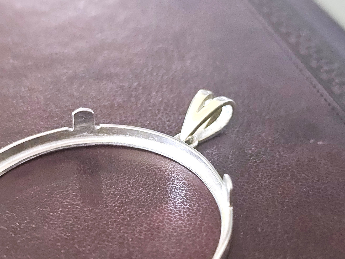 925 Sterling Silver Prong Back Simple Bezel for 36mm Coins