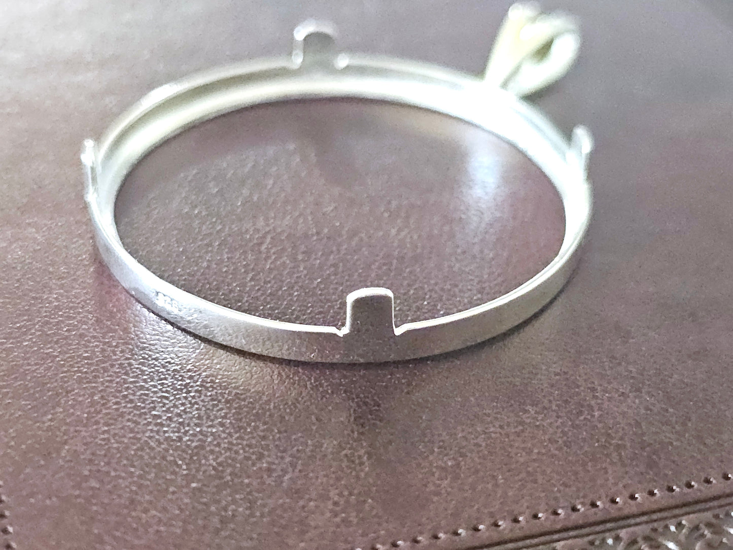 925 Sterling Silver Prong Back Simple Bezel for 36mm Coins