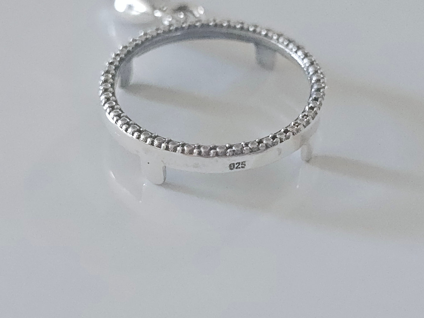 925 Sterling Silver Prong Back Illusion Edge Bezel for 18mm Dime 10 Cent Coins