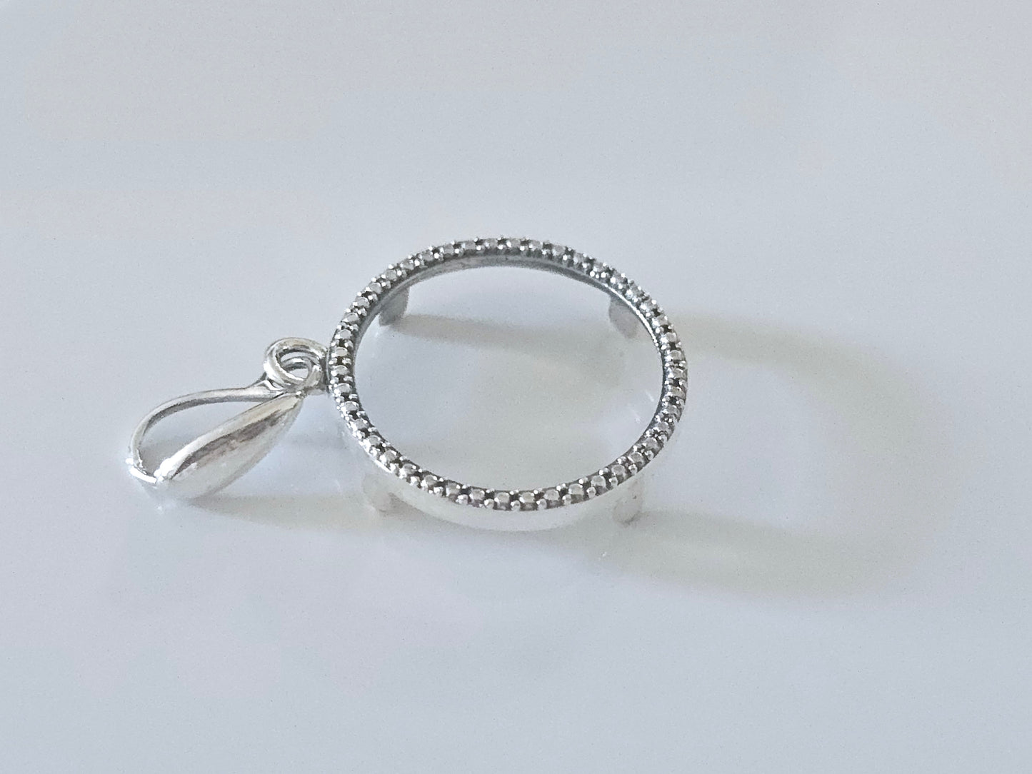 925 Sterling Silver Prong Back Illusion Edge Bezel for 18mm Dime 10 Cent Coins