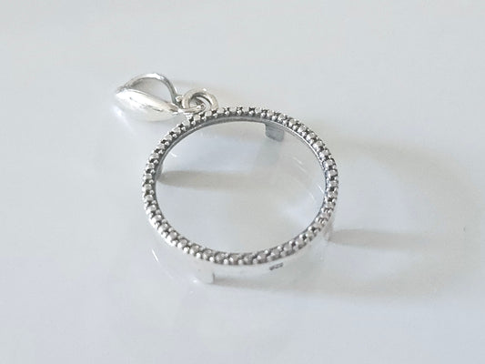 925 Sterling Silver Prong Back Illusion Edge Bezel for 18mm Dime 10 Cent Coins