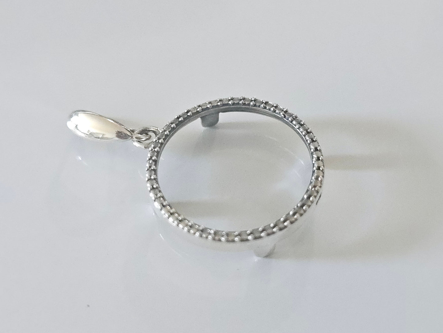 925 Sterling Silver Prong Back Illusion Edge Bezel for 19mm Penny 1 Cent Coins