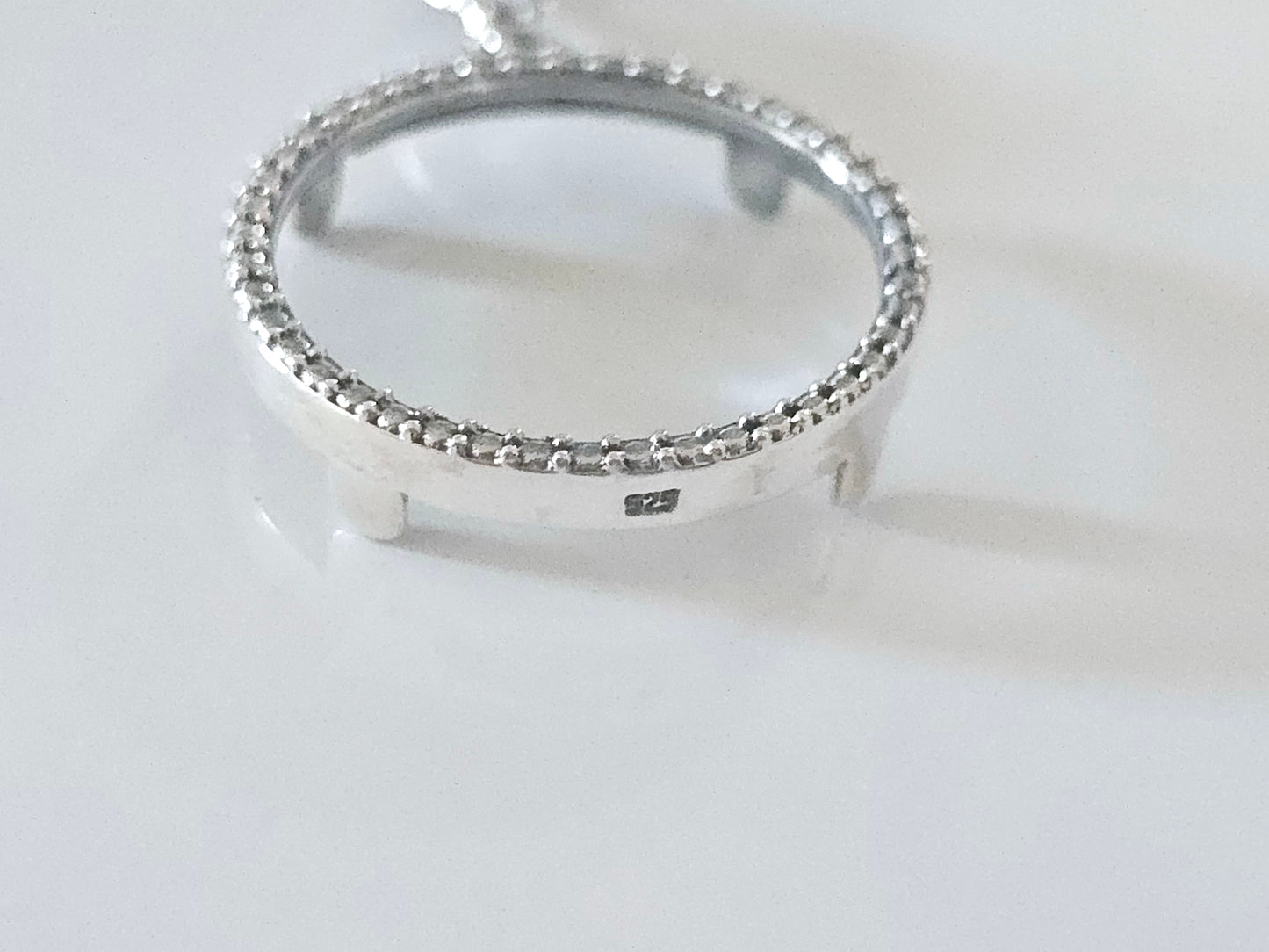 925 Sterling Silver Prong Back Illusion Edge Bezel for 19mm Penny 1 Cent Coins