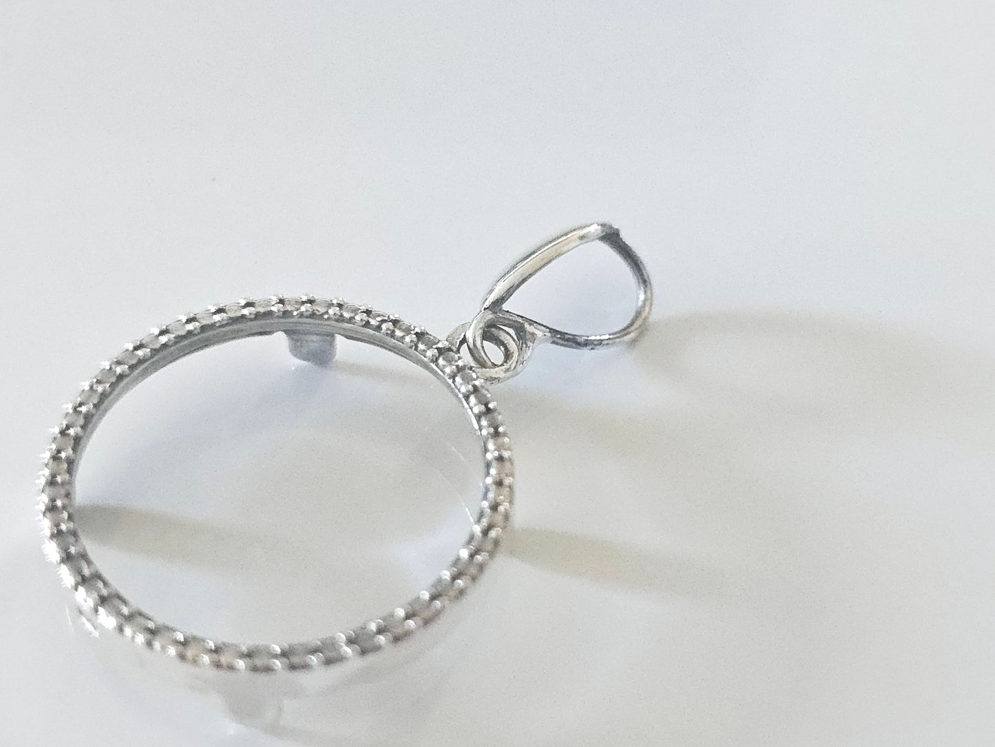 925 Sterling Silver Prong Back Illusion Edge Bezel for 19mm Penny 1 Cent Coins