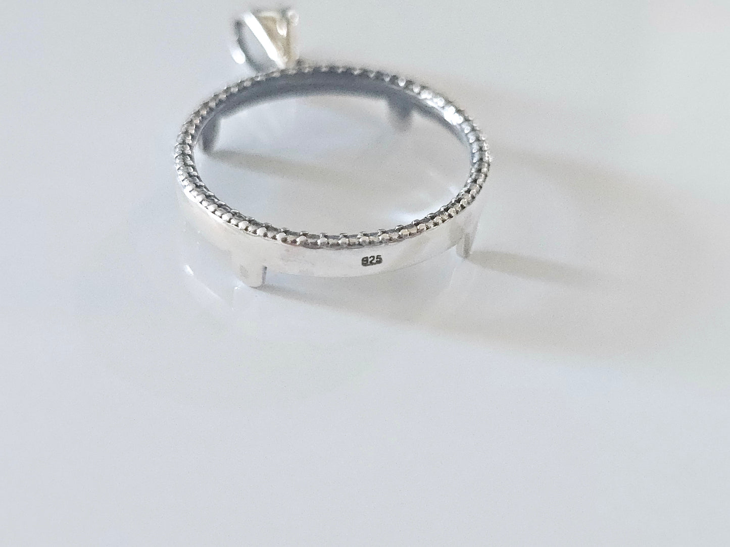 925 Sterling Silver Prong Back Illusion Edge Bezel for 21mm Nickel 5 Cent Coins