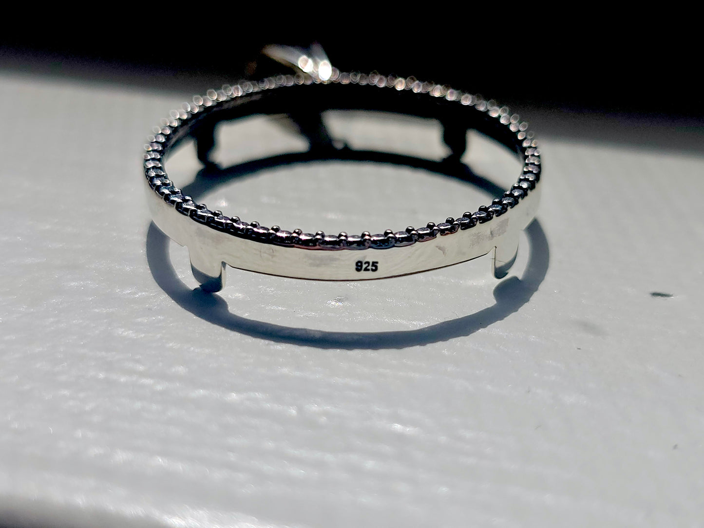 925 Sterling Silver Prong Back Illusion Edge Bezel for 26mm Susan B Anthony Dollar Coin