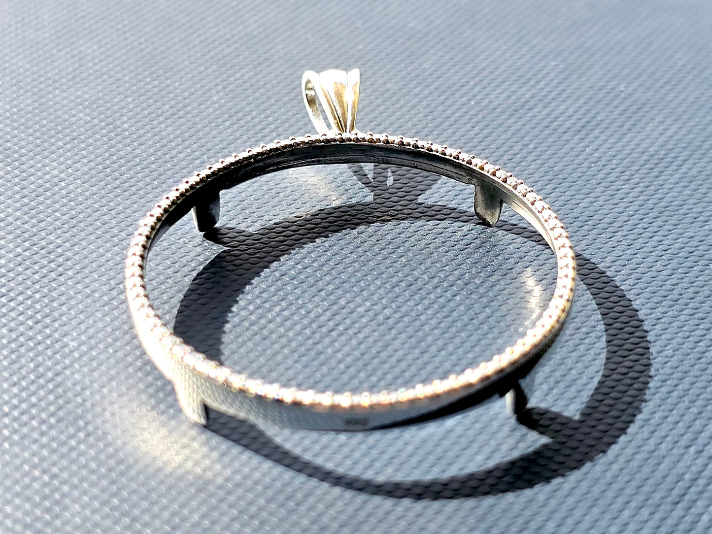 925 Sterling Silver Prong Back Illusion Edge Bezel for 36mm Coins