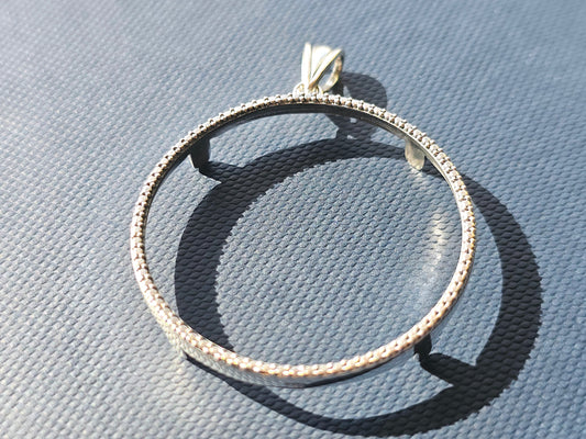 925 Sterling Silver Prong Back Illusion Edge Bezel for 36mm Coins
