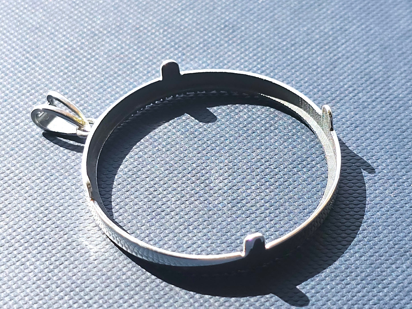 925 Sterling Silver Prong Back Illusion Edge Bezel for 38mm 1 Dollar Coins