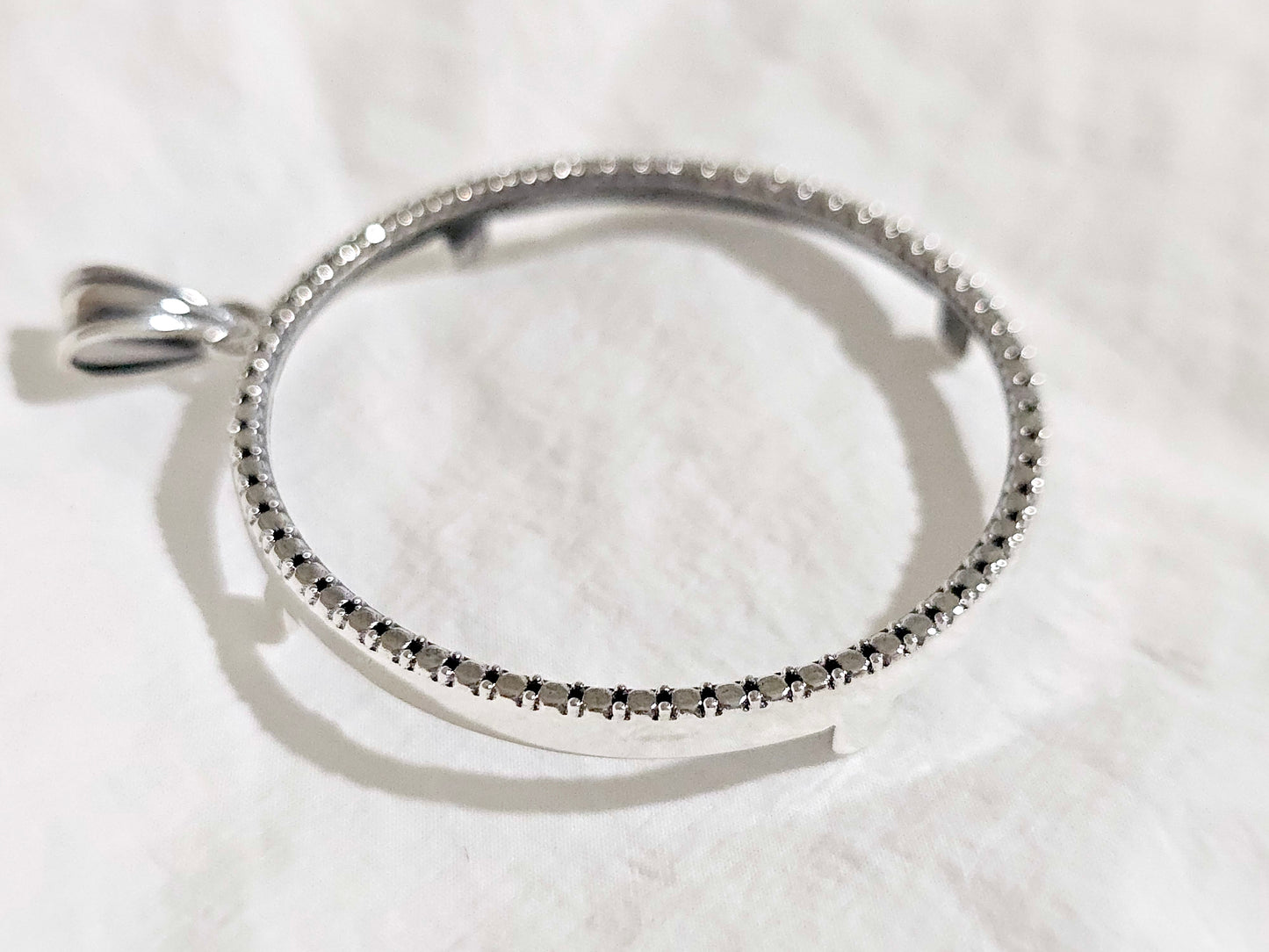 925 Sterling Silver Prong Back Illusion Edge Bezel for 41mm 1oz Coins