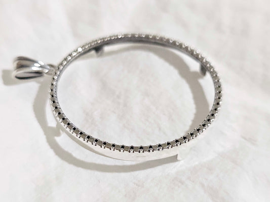 925 Sterling Silver Prong Back Illusion Edge Bezel for 41mm 1oz Coins